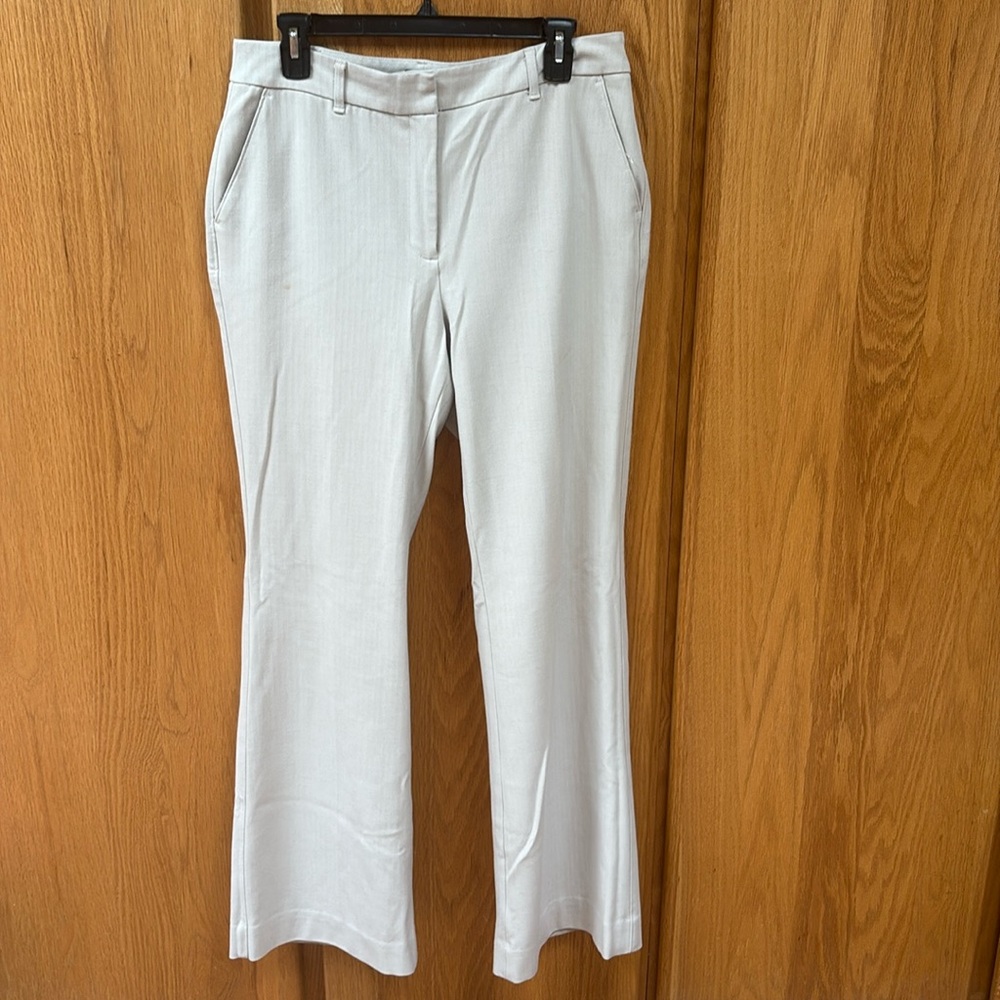 White House Black Market The Boot Herringbone Suiting Pants Scone Ivory 10 - Picture 4 of 8